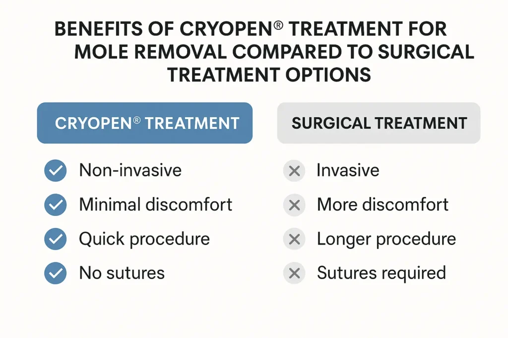 Benefits of facial mole removal West Ealing - call our team today to book a consultation